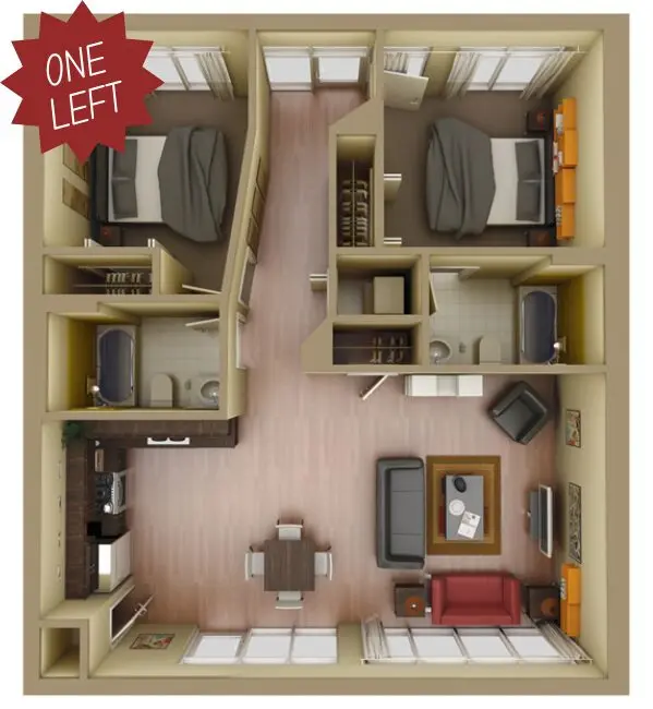 Tuscany Village — 2 BEDROOM TOWER PREMIUM floor plan