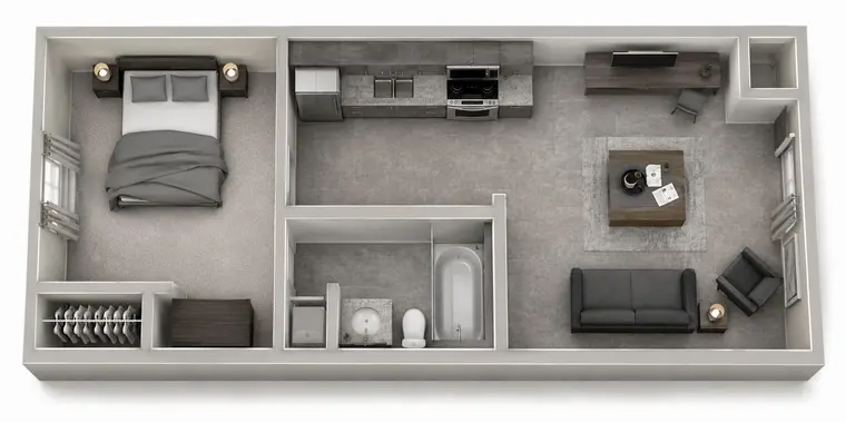 University Lofts — 1 BEDROOM LONG floor plan