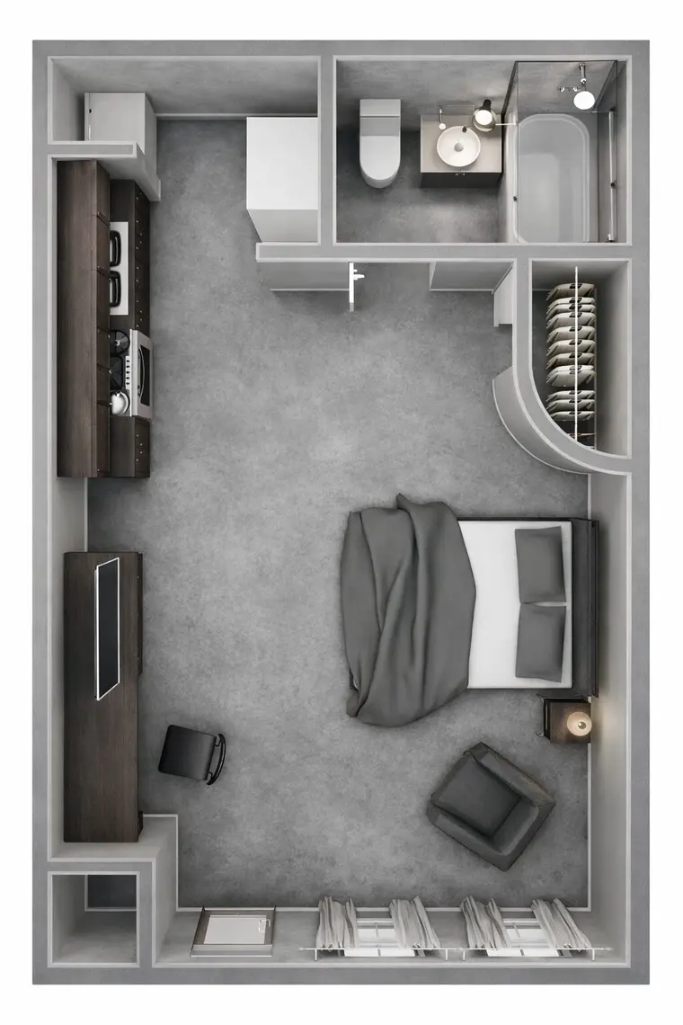 University Lofts — STUDIO APARTMENT floor plan