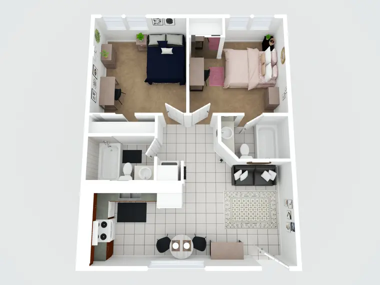 Villa Cristina — 2 BEDROOM TERRAZZO floor plan