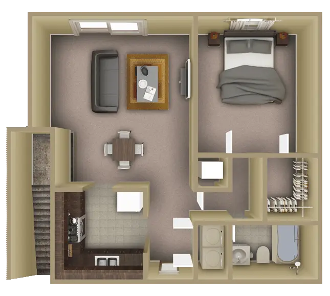 Villa Dylano — 1 BEDROOM STANDARD floor plan