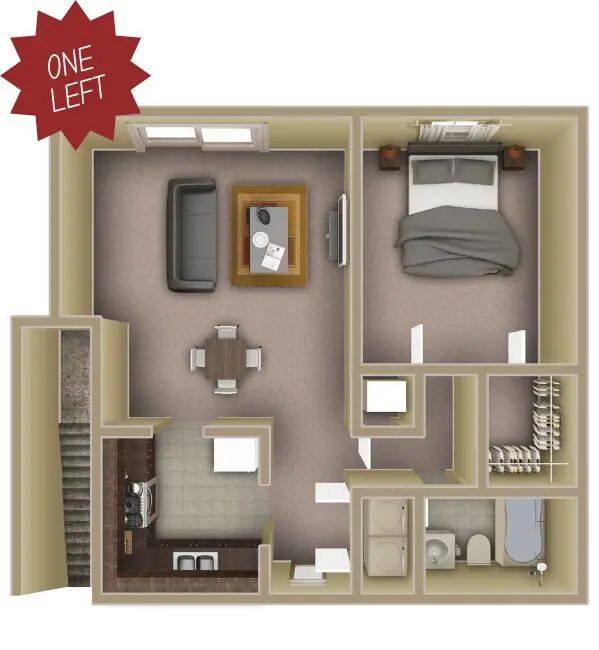 Villa Dylano — 1 BEDROOM STANDARD floor plan