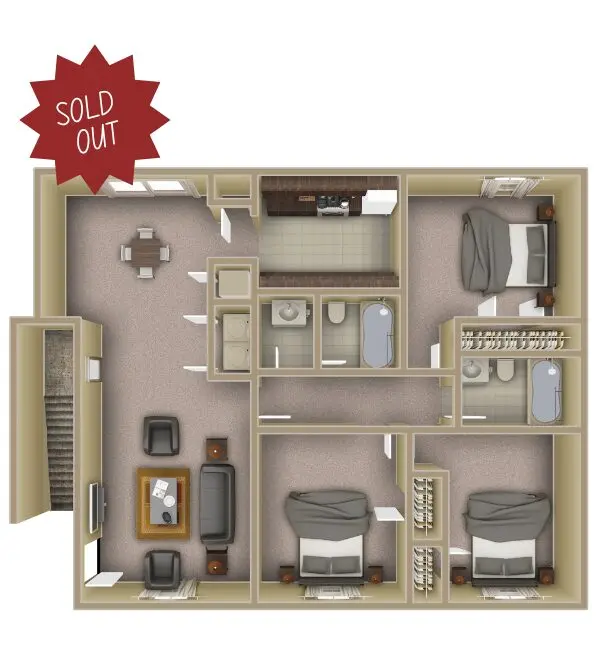Villa Dylano — 3 BEDROOM floor plan