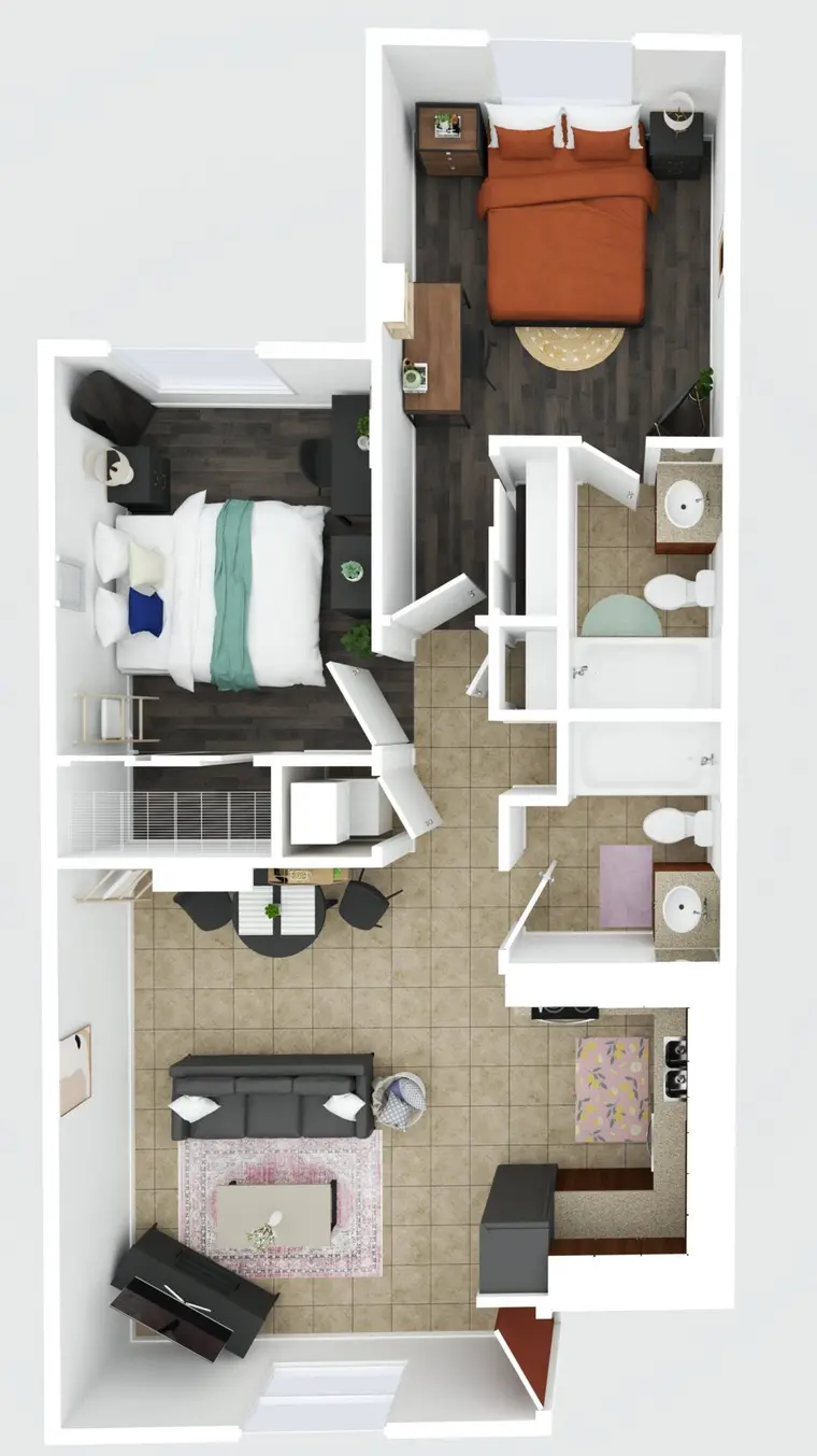 Villa Lucia — 2 Bedroom / 2 Bath floor plan