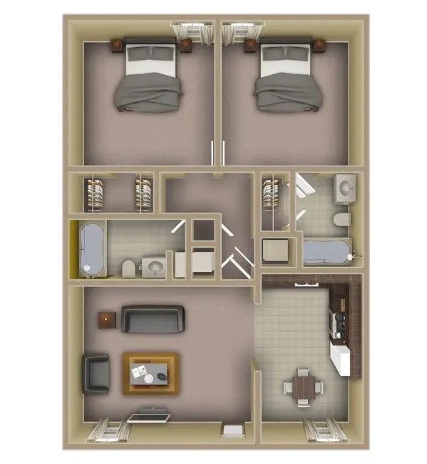 Villa Reanna — 2 BEDROOM floor plan